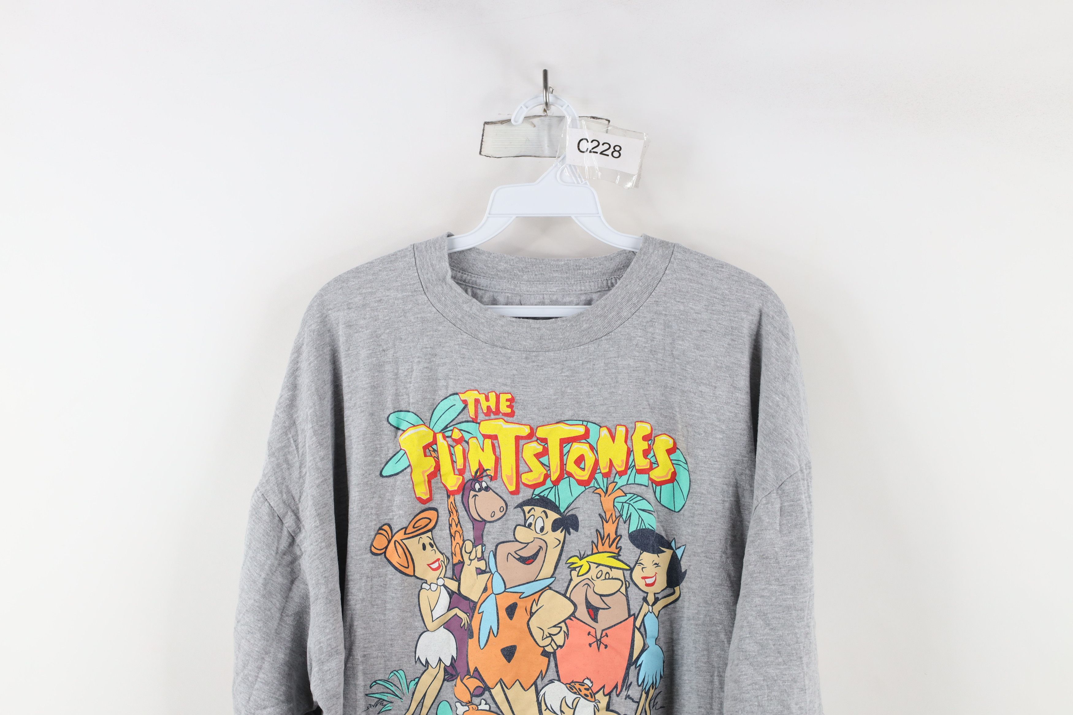 Vintage Retro Y2K The Flintstones Cartoon Short Sleeve T-Shirt Gray Size US XXL / EU 58 / 5 - 2 Thumbnail