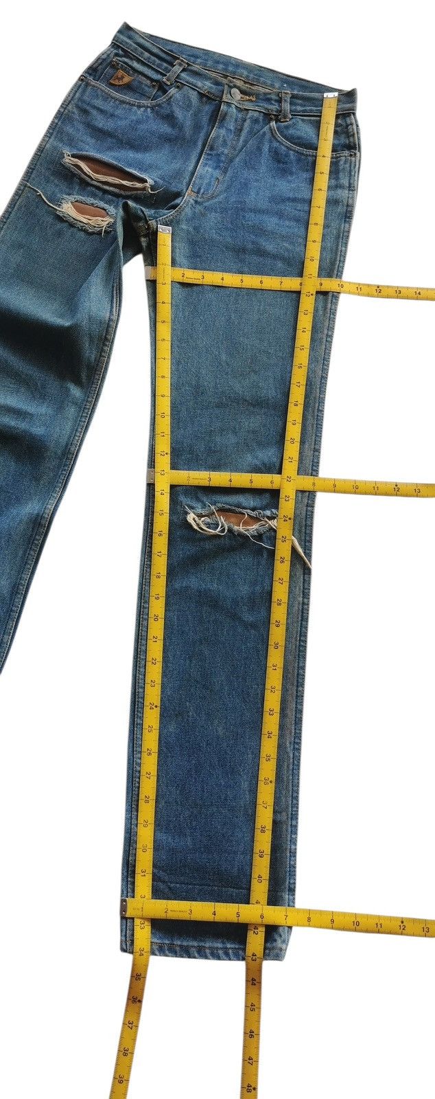 PPFM Vintage Lois Pussy Scratch Patchwork Denim Jeans Size US 27 - 11 Thumbnail