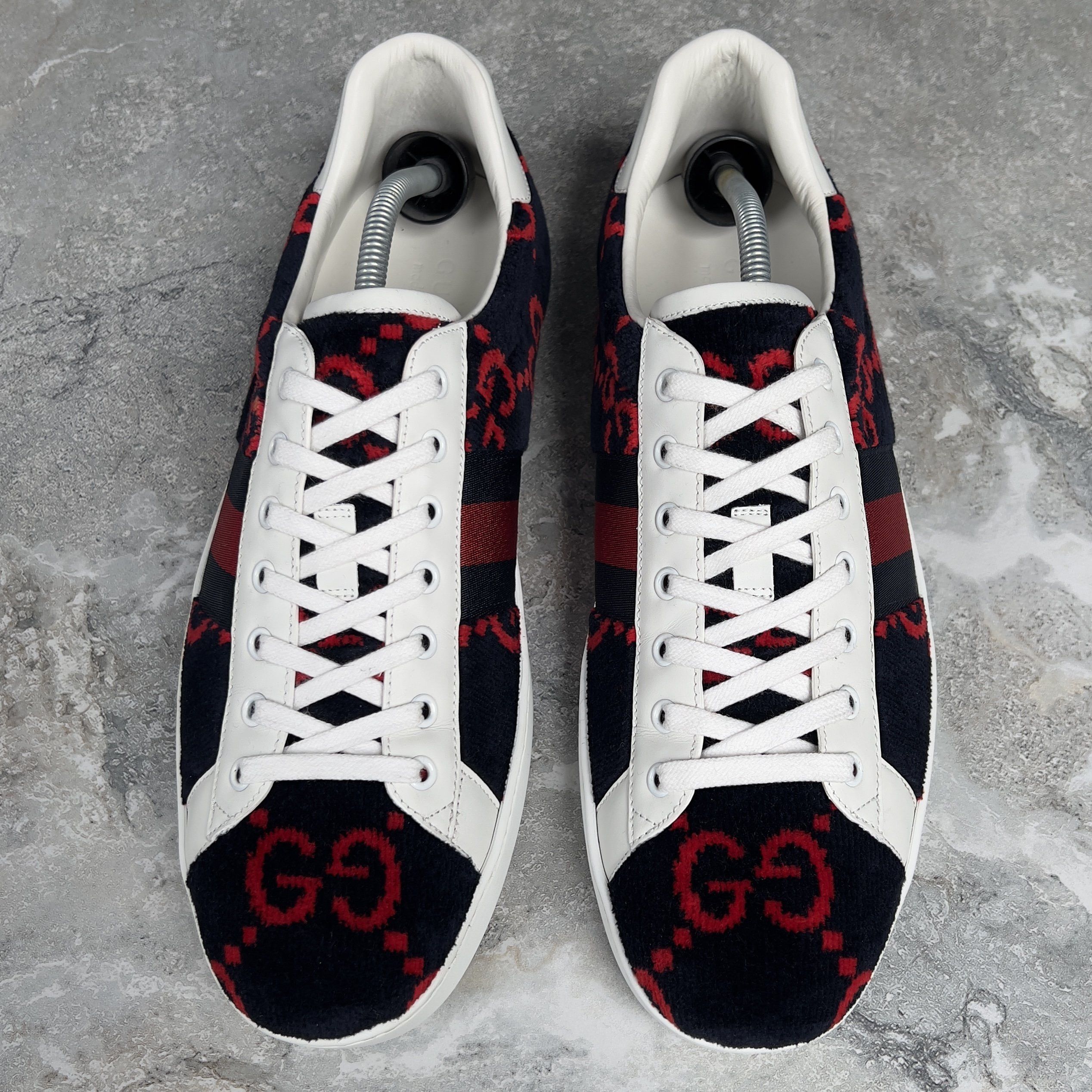 Gucci Gucci Ace GG Monogram Sneakers Terry Cloth Velour Size US 12.5 / EU 45-46 - 3 Thumbnail