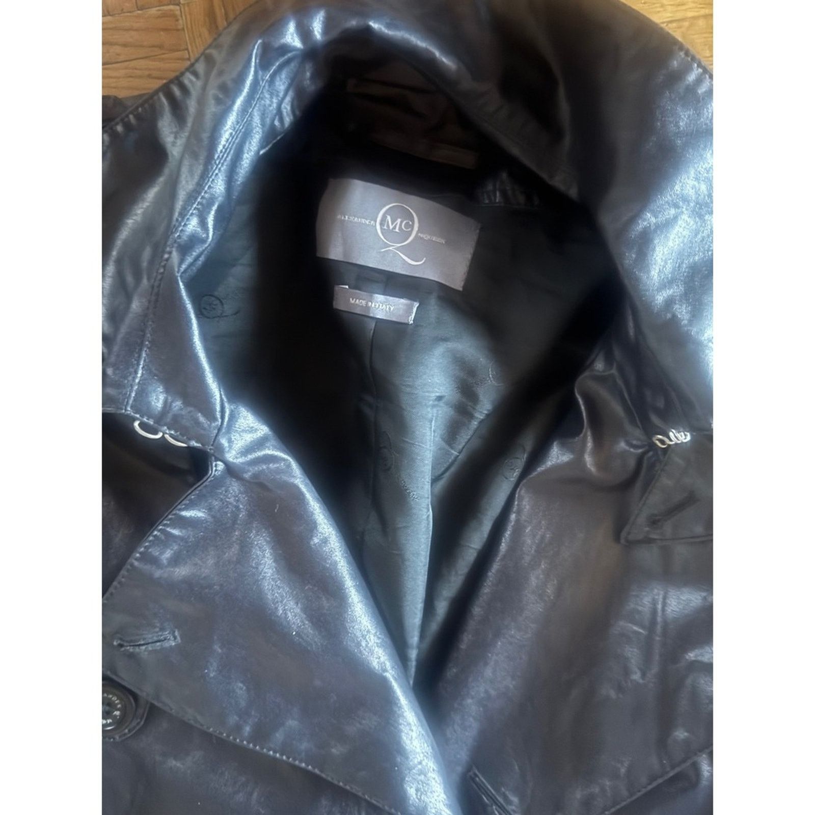 Alexander McQueen Alexander McQueen Black Faux Leather TrenchCoat Madein Italy Size XXL / US 16-18 / IT 52-54 - 8 Thumbnail
