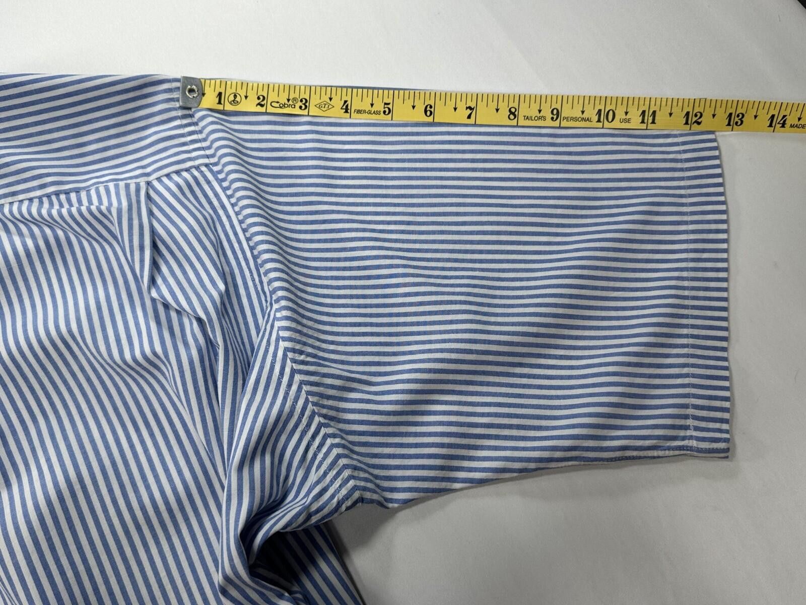 Tom James Tom James Pencil Stripe Button Up Mens Blue XL Size US XL / EU 56 / 4 - 6 Thumbnail