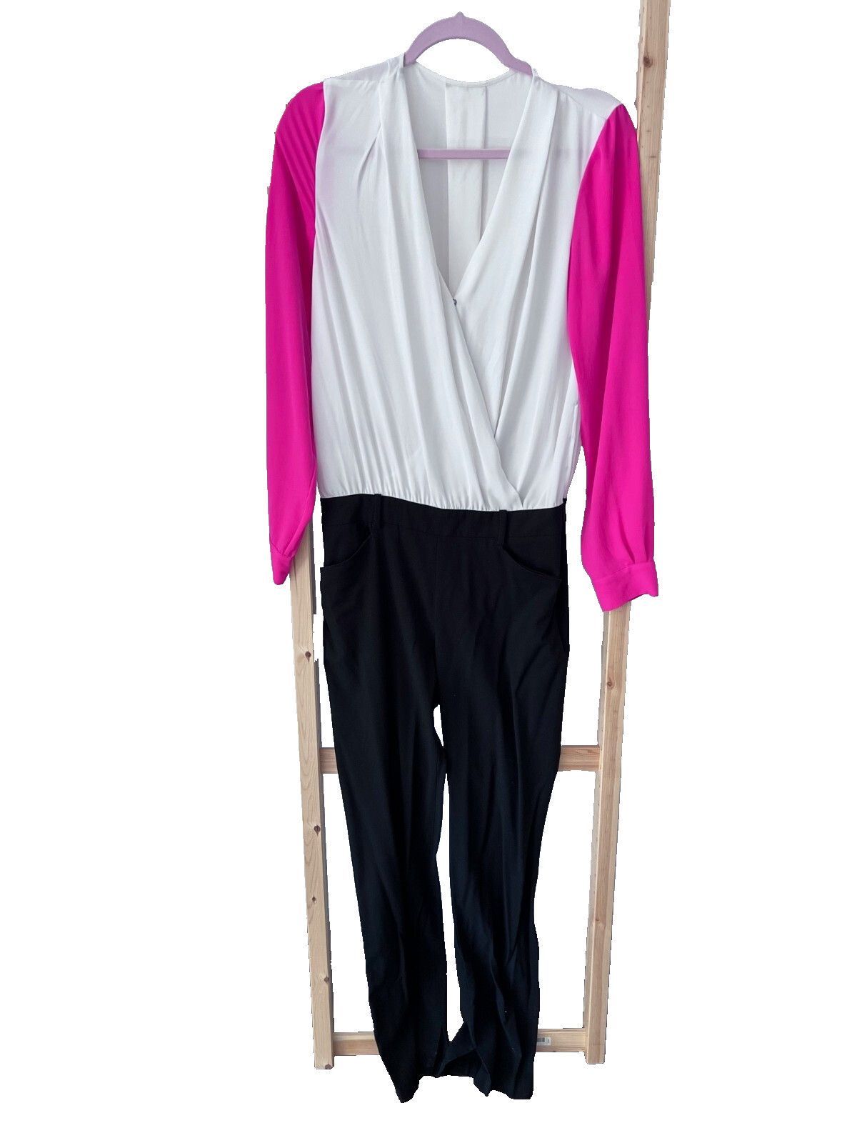 Bcbgmaxazria BCBGMaxazria Remington Colorblock Jumpsuit ( S ) Size 27" / US 4 / IT 40 - 2 Thumbnail