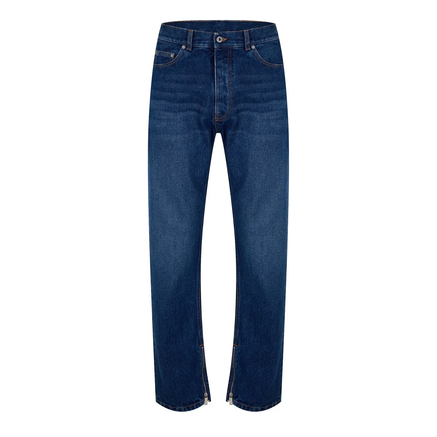 Off-White o1g2r1mq0326 Mid Rise Straight Leg Jeans in Blue Size US 33 - 1 Thumbnail