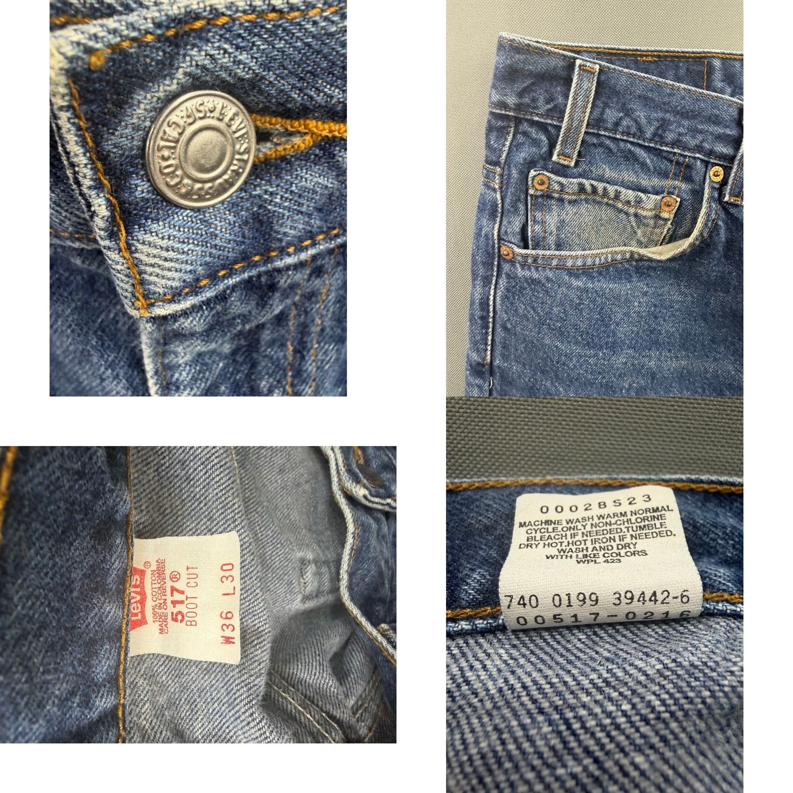Levi's VINTAGE Levi'S Jeans Mens 35 Blue Bootcut Denim 34x30 Size US 35 - 8 Thumbnail