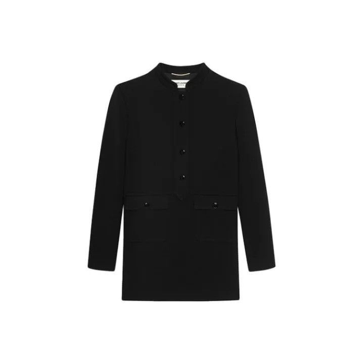 Saint Laurent Paris Saint Laurent Black Long Sleeve Dress -2507 Size M / US 6-8 / IT 42-44 - 1 Thumbnail