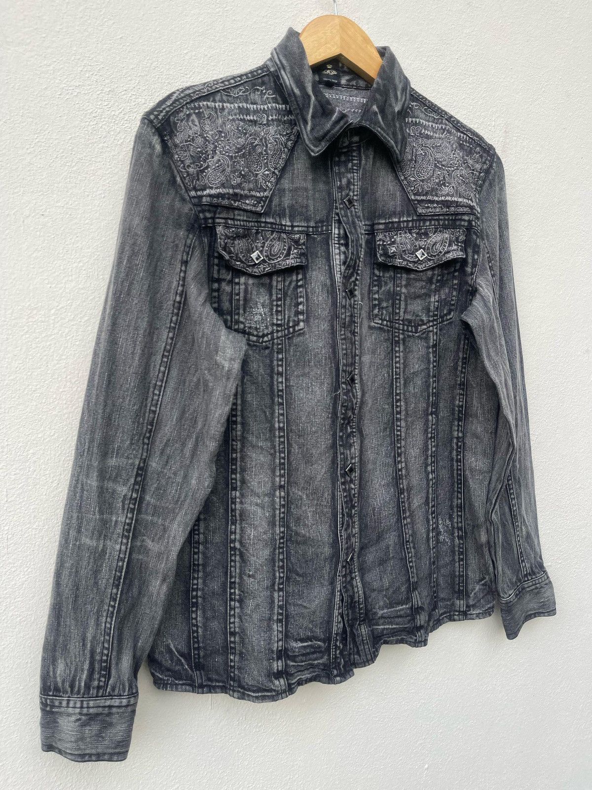 If Six Was Nine × Japanese Brand × Le Grande Bleu (L.G.B.) Semantic Design Wash Denim Western Shirt Size US S / EU 44-46 / 1 - 10 Thumbnail