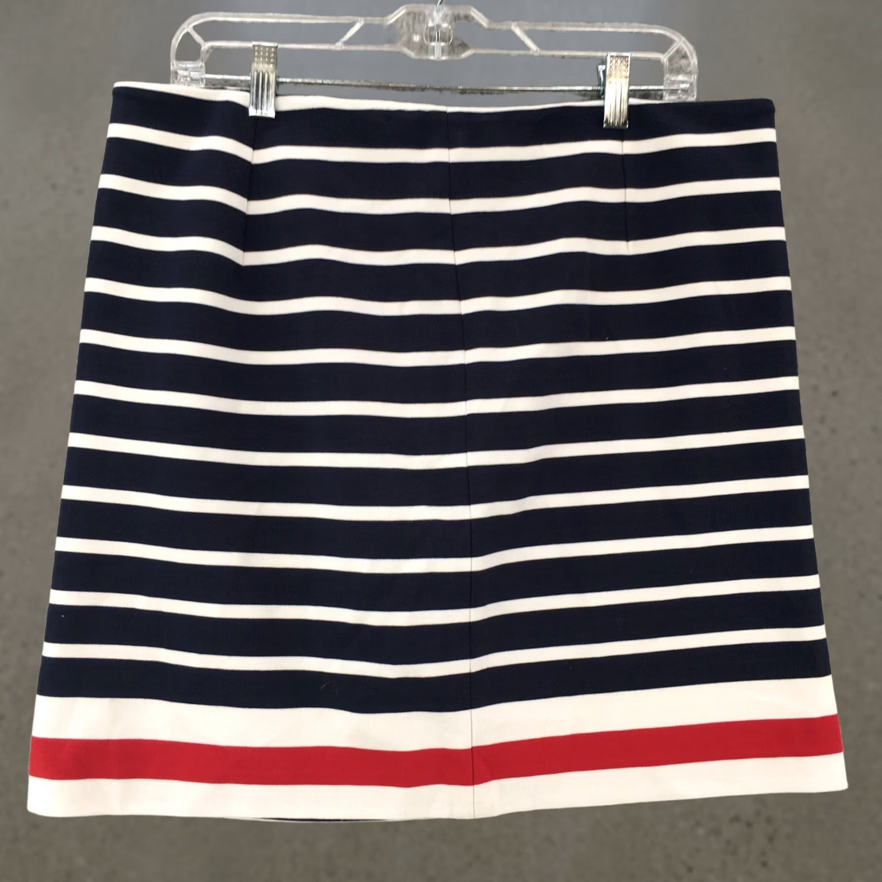 Banana Republic Banana Republic Bandage Mini Skirt Womens 14 Blue Stripes Zip Fly Size 36" / US 14 / IT 50 - 1 Thumbnail