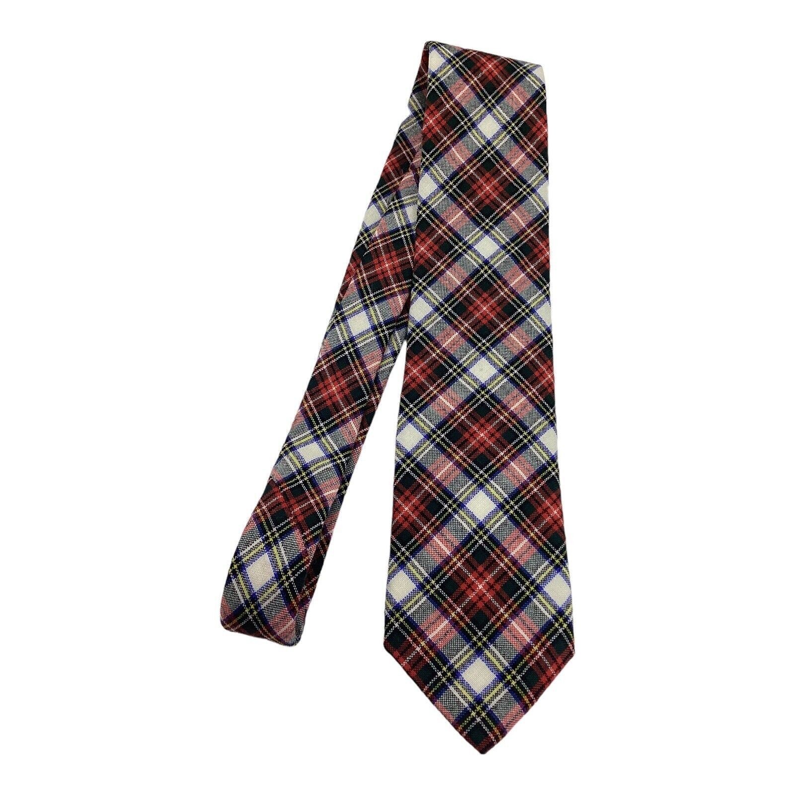 Charles Tyrwhitt CHARLES TYRWHITT Red Plaids & Cheks Luxury Wool Tie England Size ONE SIZE - 5 Thumbnail