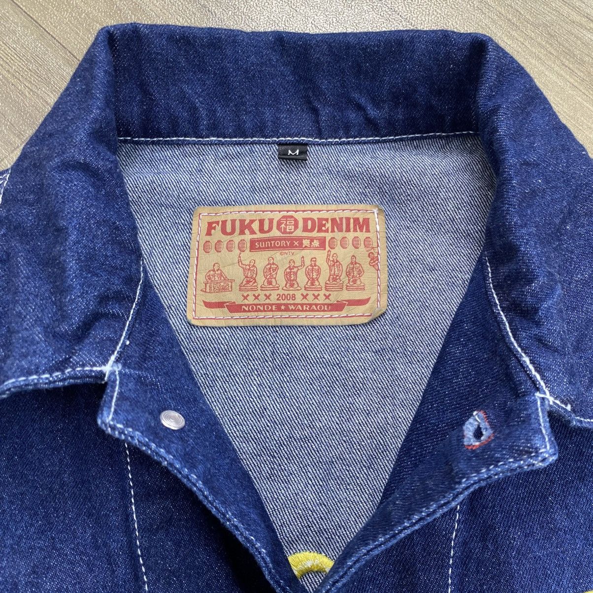 Japanese Brand 2000s Suntory Shoten Indigo Flowers Denim Chore Jacket Size US L / EU 52-54 / 3 - 4 Thumbnail