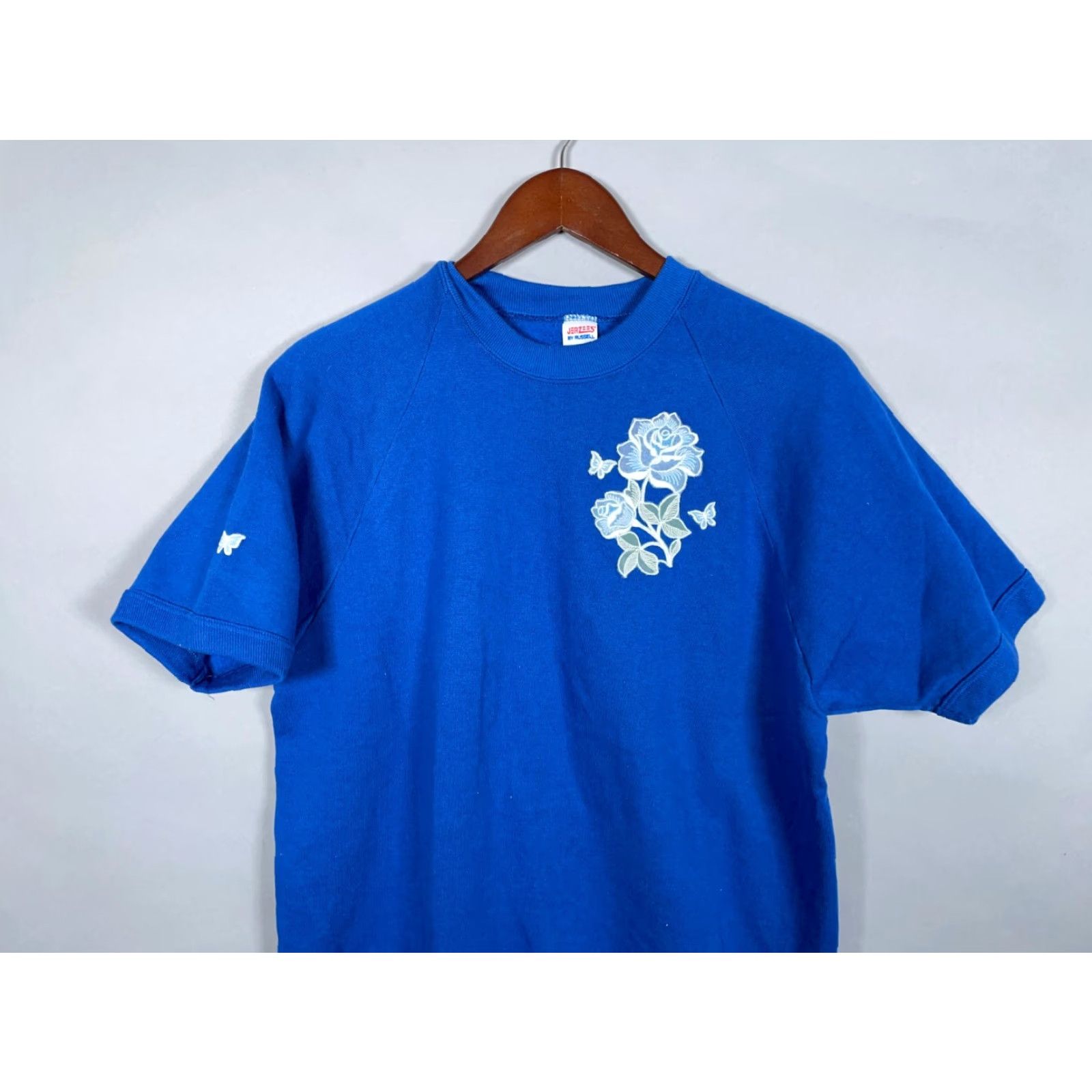 Russell Athletic VINTAGE Russell Athletic Sweatshirt Shirt Raglan 80s Floral Embroidered Blue Adults Large Womens Size L / US 10 / IT 46 - 4 Thumbnail
