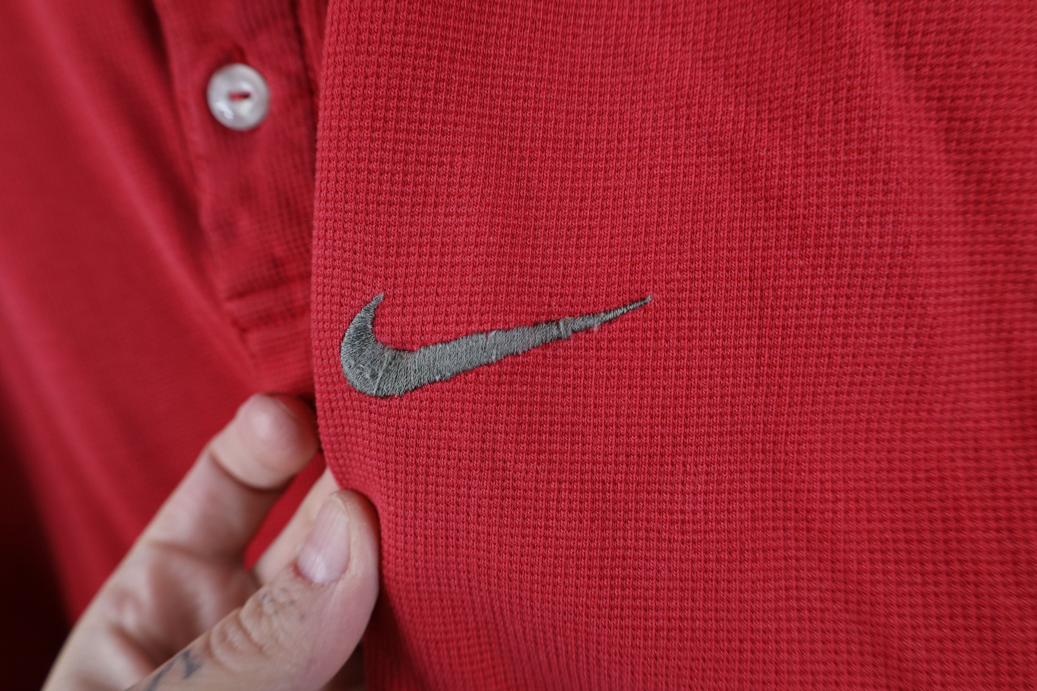 Nike Vintage 90s Y2K Nike Golf Mini Swoosh Thermal Knit Polo Size US L / EU 52-54 / 3 - 4 Thumbnail