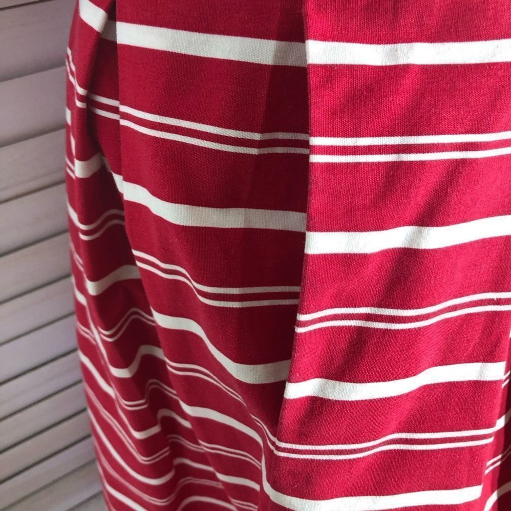 Vintage 80s red white full 50s Lucy nautical cotton midi dress S Size S / US 4 / IT 40 - 6 Thumbnail