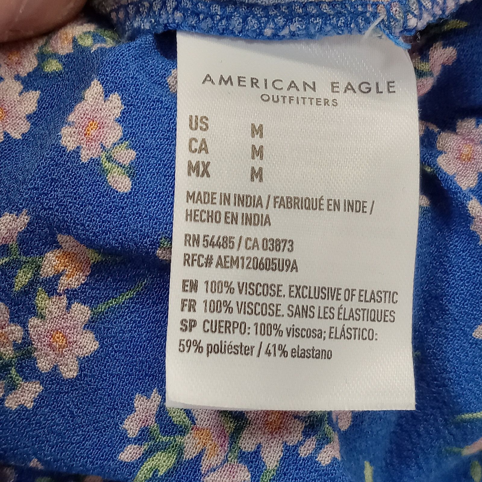 American Eagle Outfitters American Eagle Sun Dress M Women's Blue Floral Viscose Size M / US 6-8 / IT 42-44 - 5 Thumbnail
