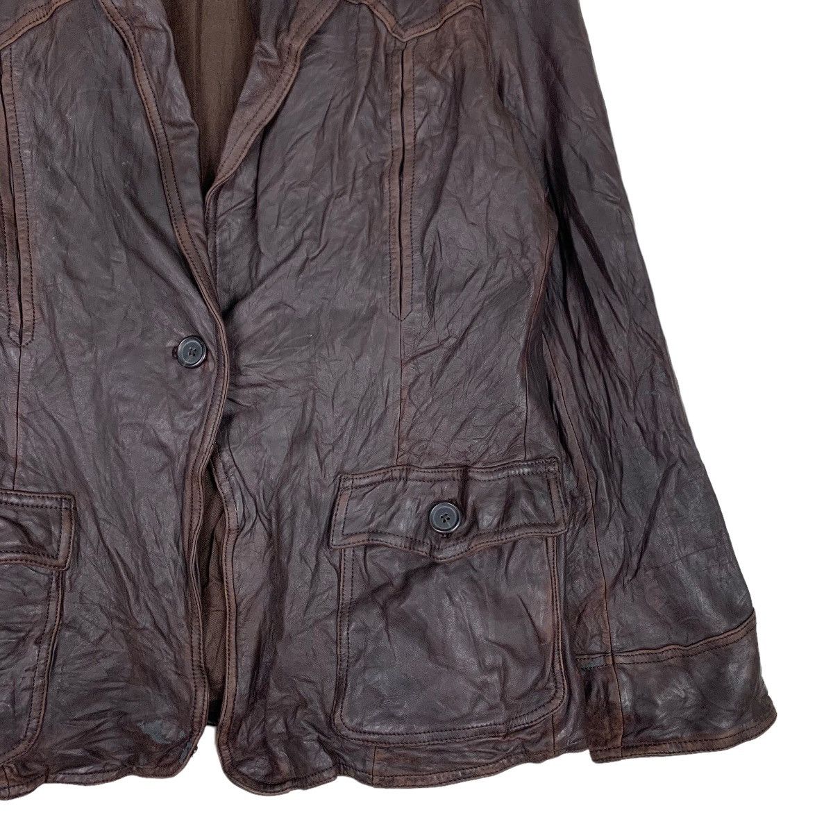 Japanese Brand 1969 AUTHENTIC DENIM Spring 03 Cow Leather Jacket #0366-C17 Size US XL / EU 56 / 4 - 4 Thumbnail