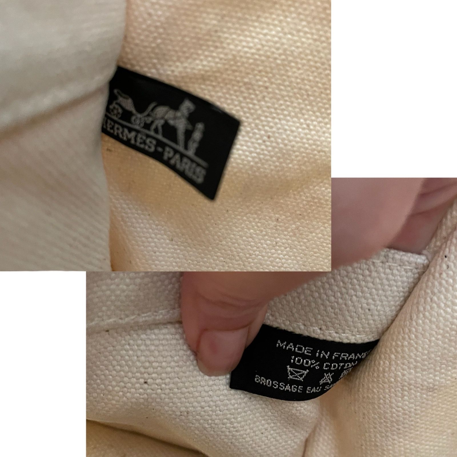 Hermes Hermes Bora Bora PM White Pantone Cotton Handheld Tote Size ONE SIZE - 11 Thumbnail