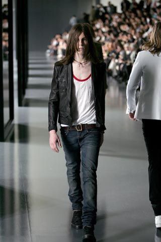 dior homme ポロシャツ　エディスリマン　SS07 2007SS DIOR HOMME by Hedi Slimane border polo shirt | NOIR