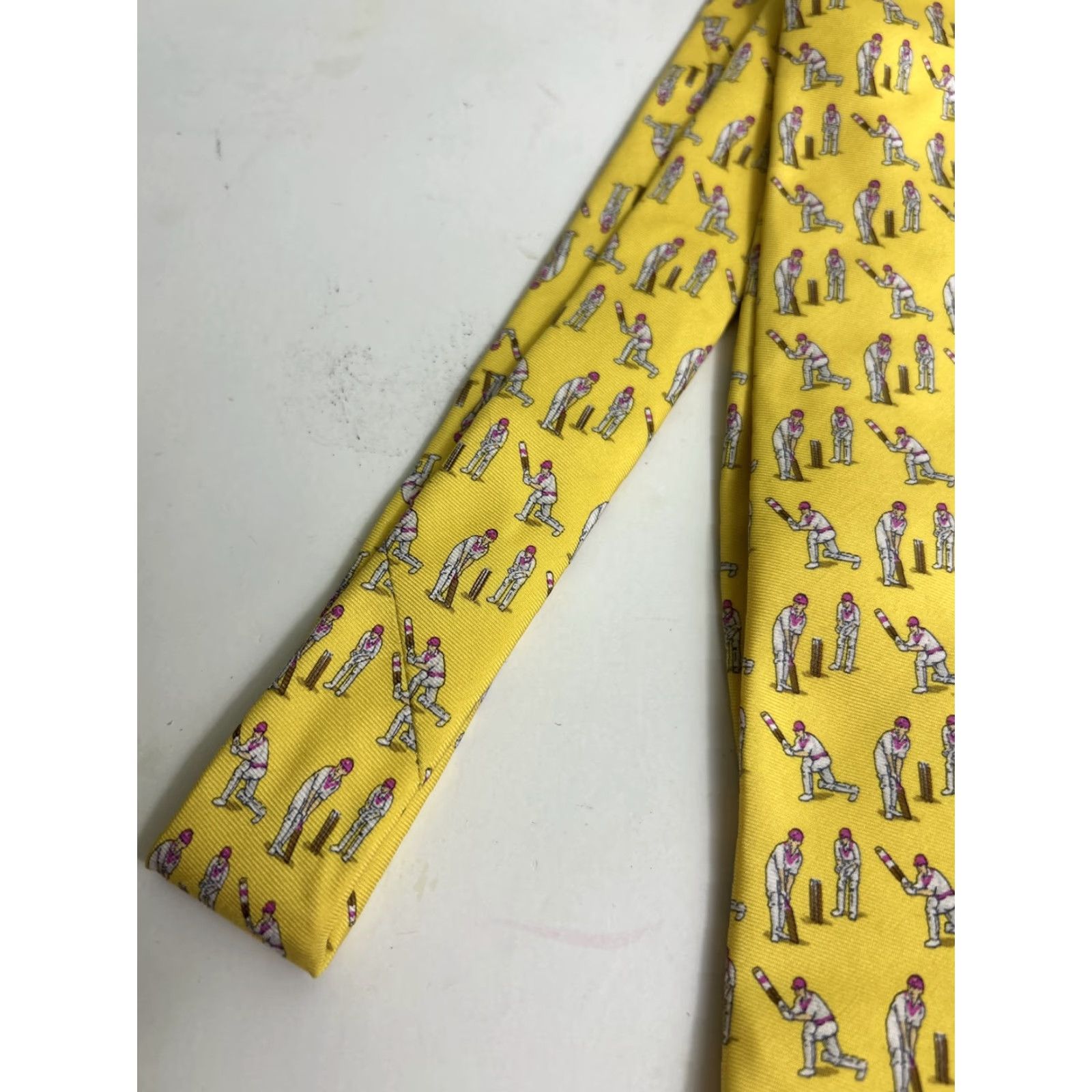 Ralph Lauren VINTAGE Ralph Lauren Silk Necktie Made Italy Yellow Cricket Men Size ONE SIZE - 4 Thumbnail