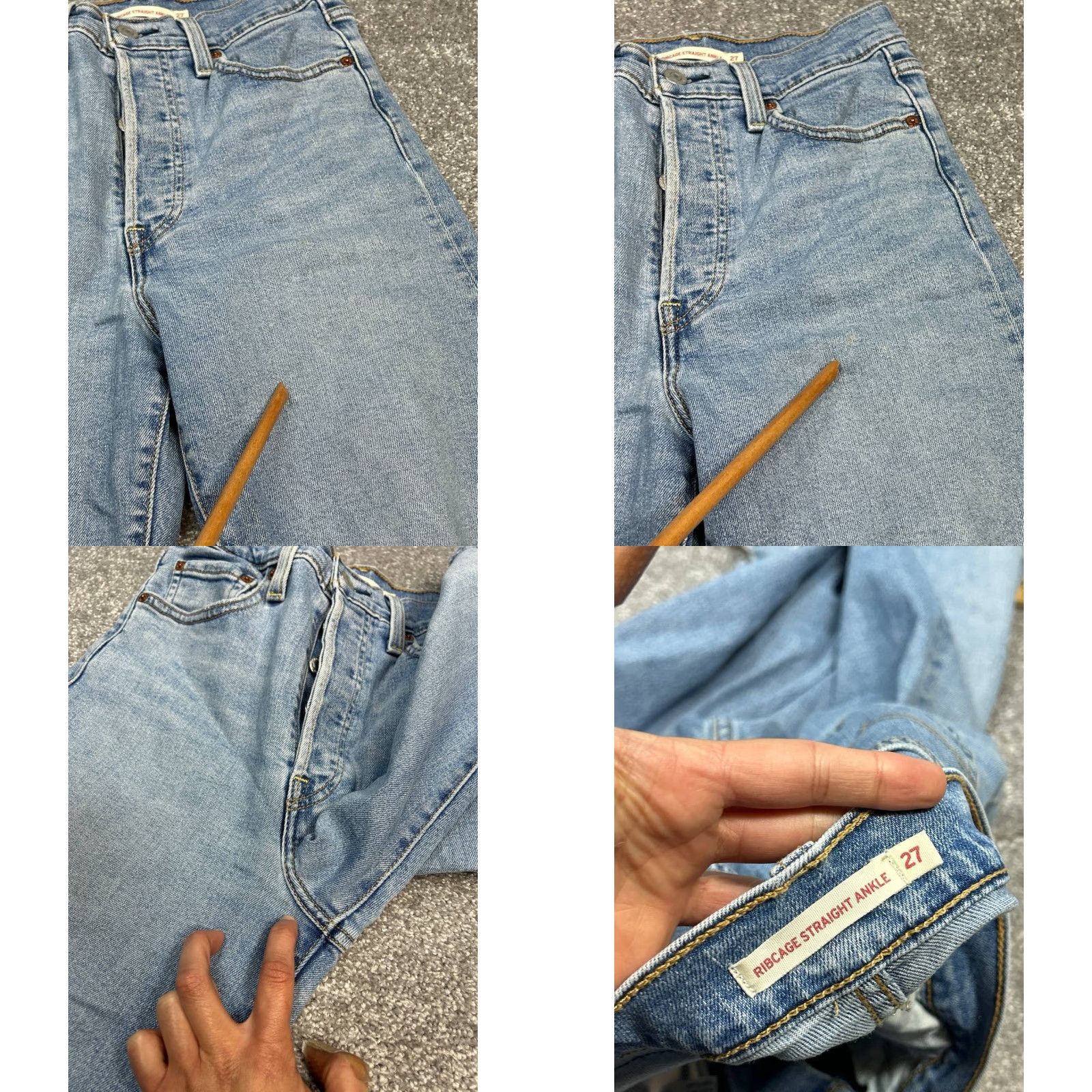 Levi's Levi's Ribcage Jeans Womens Straight High Rise 27 Blue Cotton Denim 5-Pocket Regular Button Closure Vintage No Size 27" / US 4 / IT 40 - 8 Thumbnail