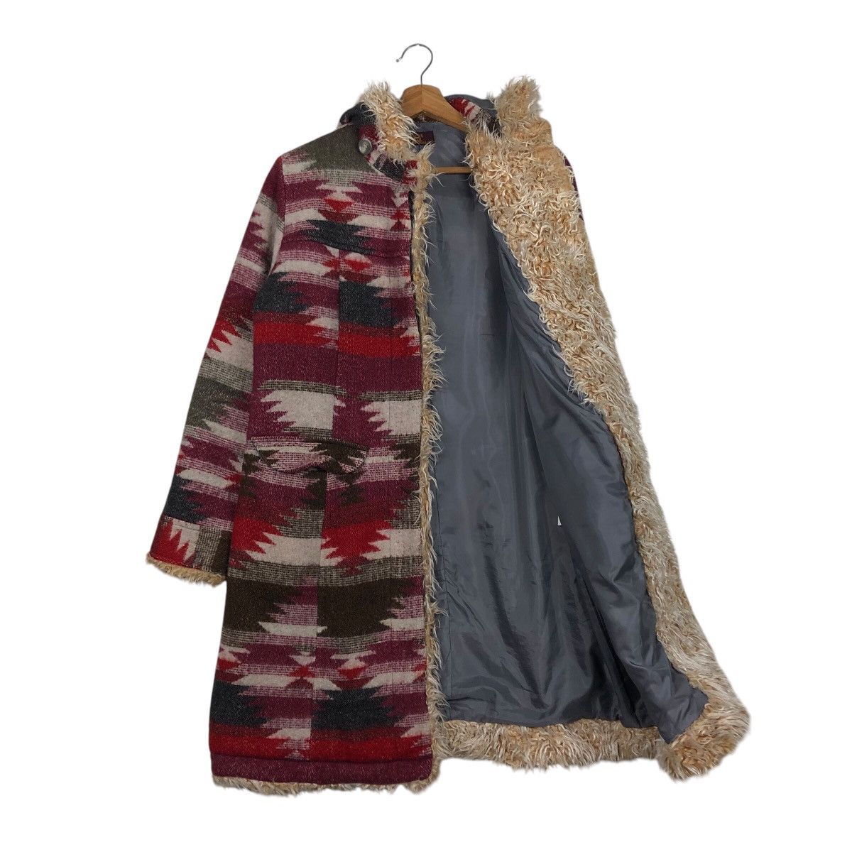 Japanese Brand 📌Vtg Long Jacket Wool Pret Pul Mermaid Navajo Native Design Size US M / EU 48-50 / 2 - 13 Thumbnail