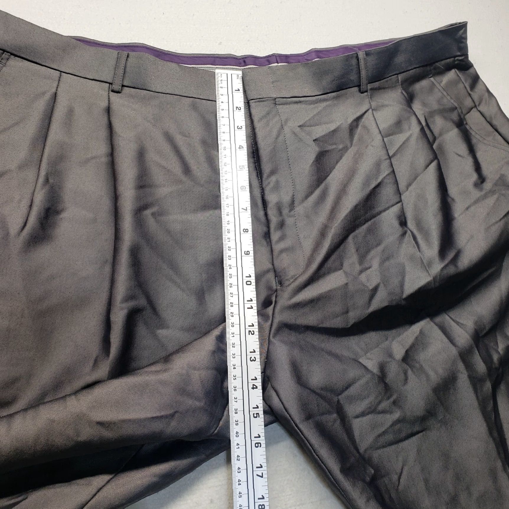 Vintage Vinci Dress Pants Slacks Men's 49R Steel Gray Shimmer Rayon Blend Made in Italy Size US 38 / EU 54 - 6 Thumbnail