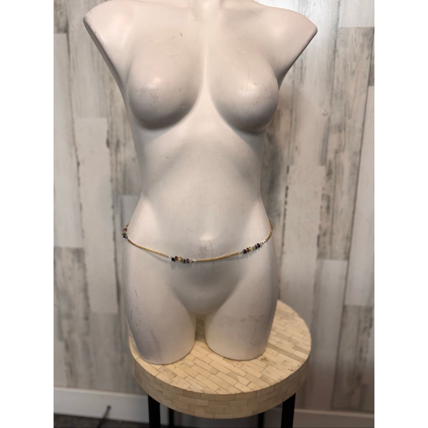 Other Gold Waist Chain with Multicolor Beads – Adjustable Body Cha Size ONE SIZE - 1 Thumbnail