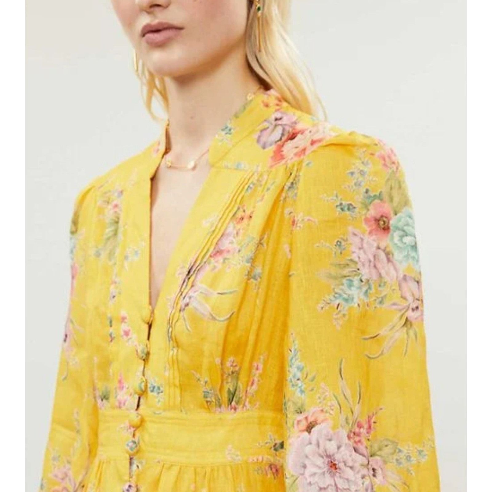 Zimmermann Zimmermann Zinnia Button Front Dress in Golden Floral Size 3 Size XS / US 0-2 / IT 36-38 - 7 Thumbnail