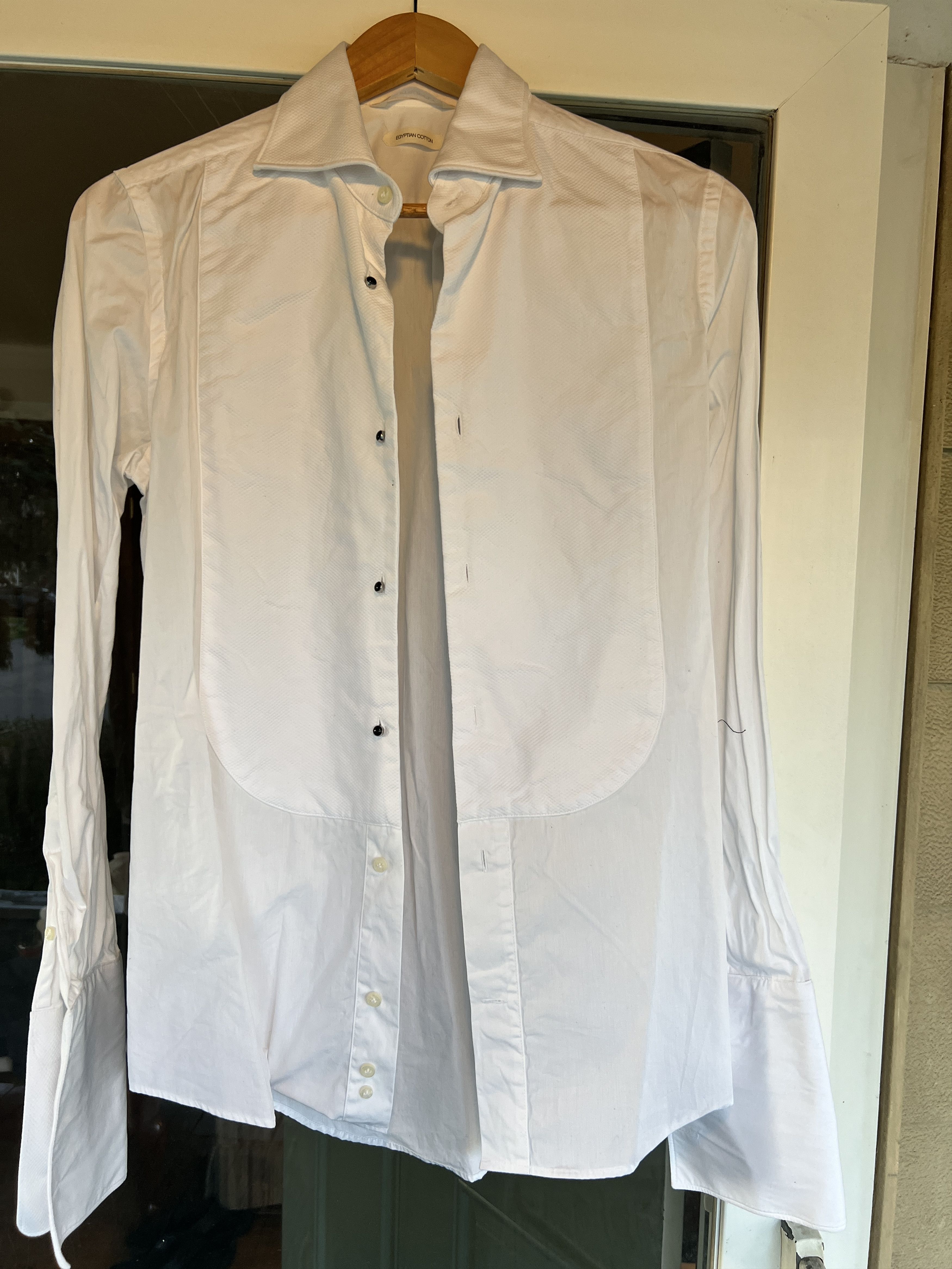Suitsupply Suitsupply Egyptian Cotton Tuxedo Shirt Black Tie Elegance Size US S / EU 44-46 / 1 - 1 Thumbnail