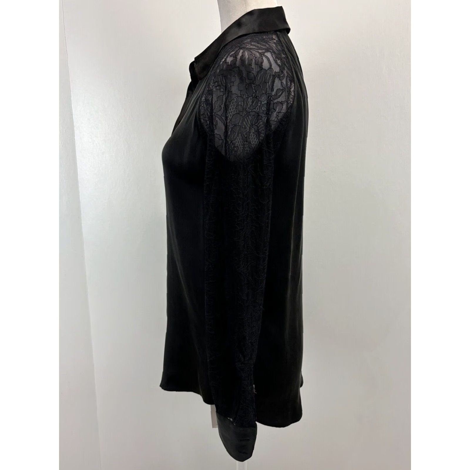 Equipment Equipment Femme Quinn Silk Lace Blouse Shirt Women's XS Black Size XS / US 0-2 / IT 36-38 - 2 Thumbnail