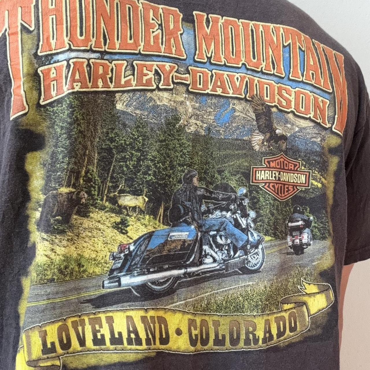 Harley Davidson × Vintage Vintage Harley Davidson Loveland Graphics Black Tee Shirt Size US L / EU 52-54 / 3 - 3 Thumbnail