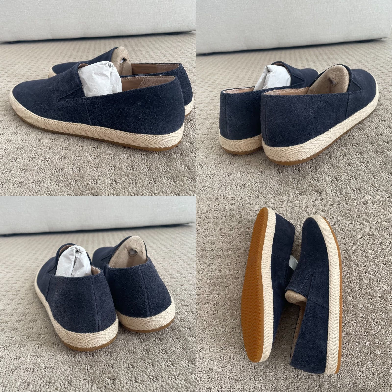 Vince Vince Suede Slip-On Sneaker Men US 12 Coastal Blue Raffia Mid-Sole NEW Size US 11 / EU 44 - 8 Thumbnail