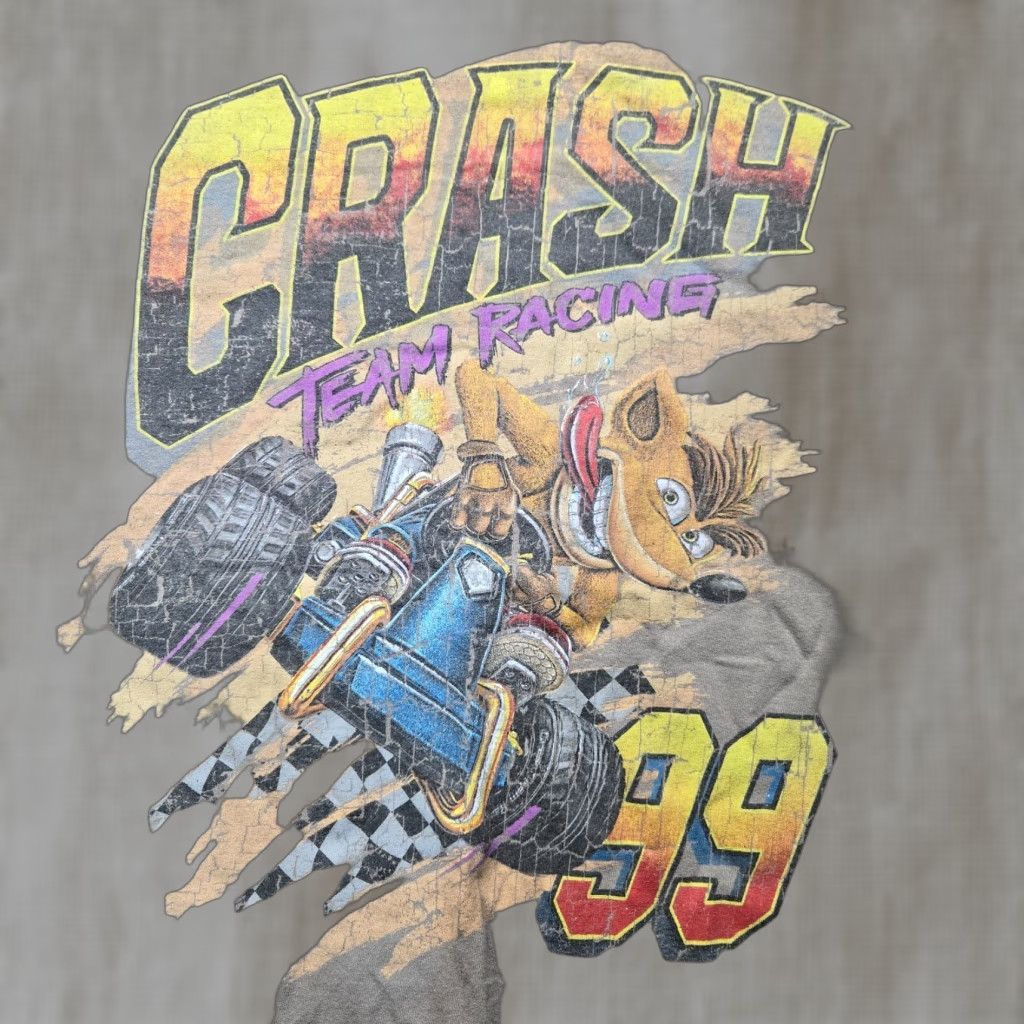 Vintage VINTAGE Crash Bandicoot T-Shirt Men XL Brown Crash Race Team Nitro Fueled Video Game Logo Graphic Print Short Sleeve Size US XL / EU 56 / 4 - 1 Thumbnail