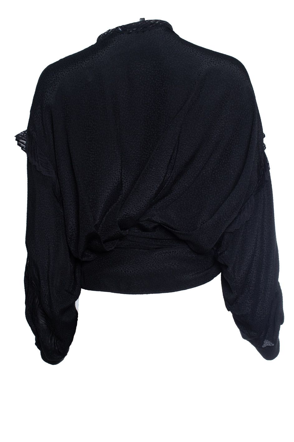Iro IRO, black jarl wrap top with lace Size XS / US 0-2 / IT 36-38 - 3 Thumbnail