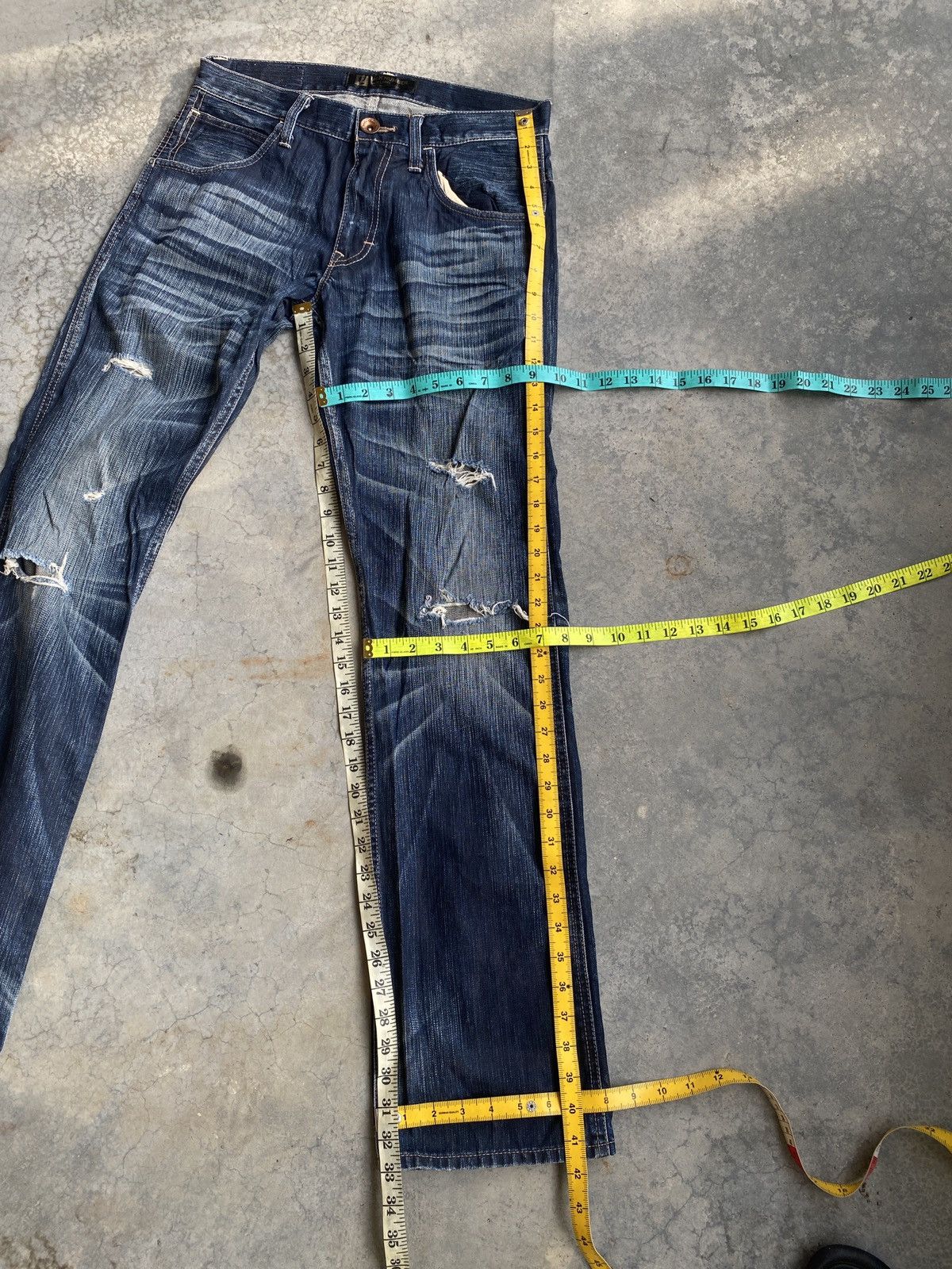 If Six Was Nine × Vintage Vintage back number straight cut denim Size US 31 - 10 Thumbnail