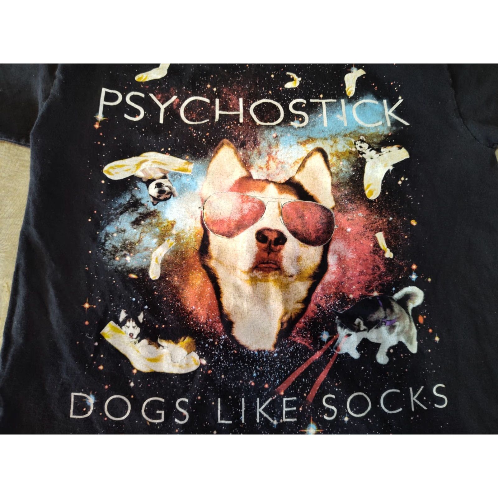 Vintage Psychostick Dogs Like Socks Shirt Mens Medium Black Graphic Print Music Size US M / EU 48-50 / 2 - 2 Thumbnail