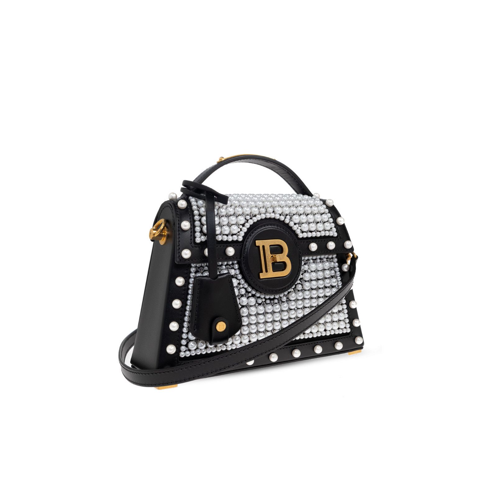Balmain BALMAIN B-buzz Dynasty $4600 Black Embroidered Satin Shoulde Size ONE SIZE - 3 Thumbnail