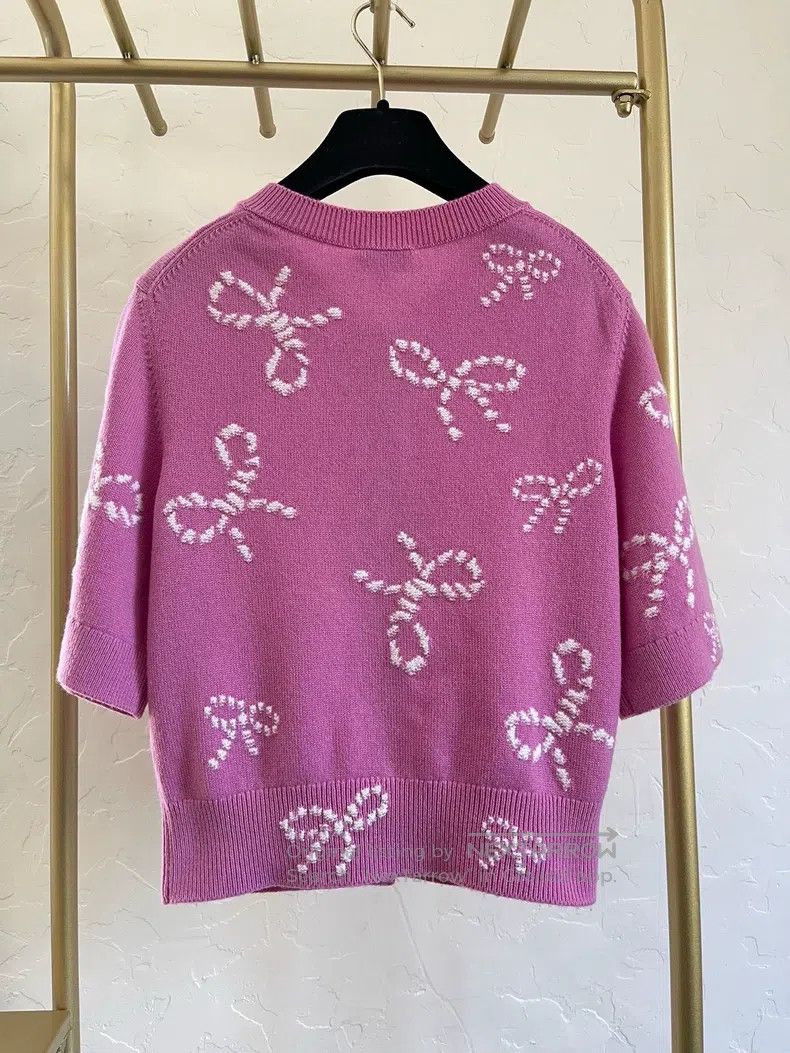 Chanel Chanel 24p pink bow cardigan coat Size XS / US 0-2 / IT 36-38 - 2 Thumbnail
