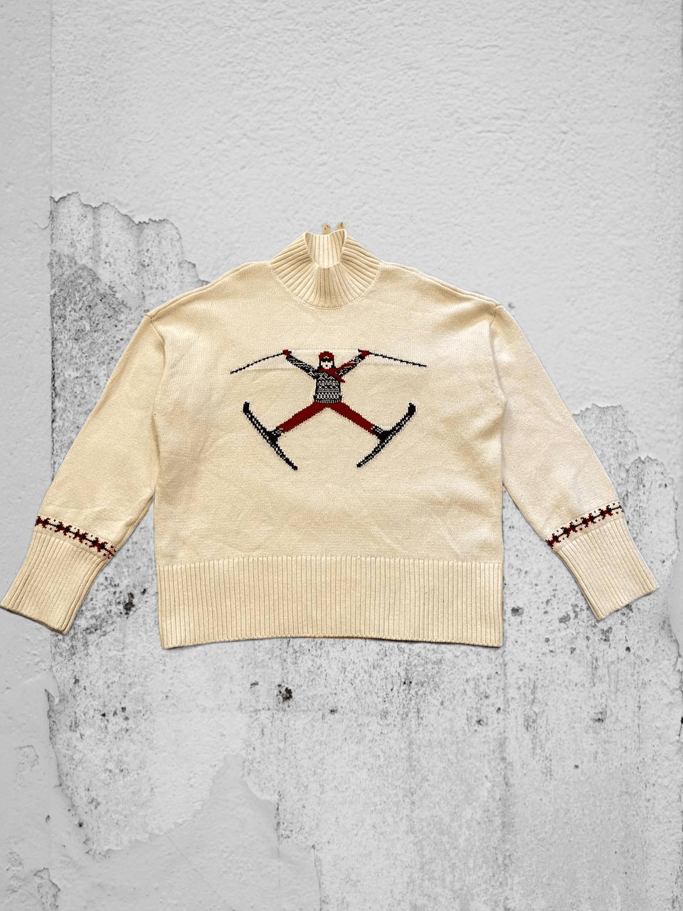 Vintage Joules Abigail Cream High Neck Intarsia Ski Jump Size L / US 10 / IT 46 - 1 Thumbnail