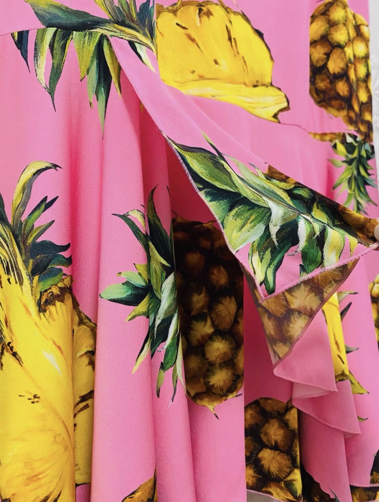 Dolce & Gabbana Dolce Gabbana Pink Pineapple Mermaid Silk Dress Size M / US 6-8 / IT 42-44 - 7 Thumbnail