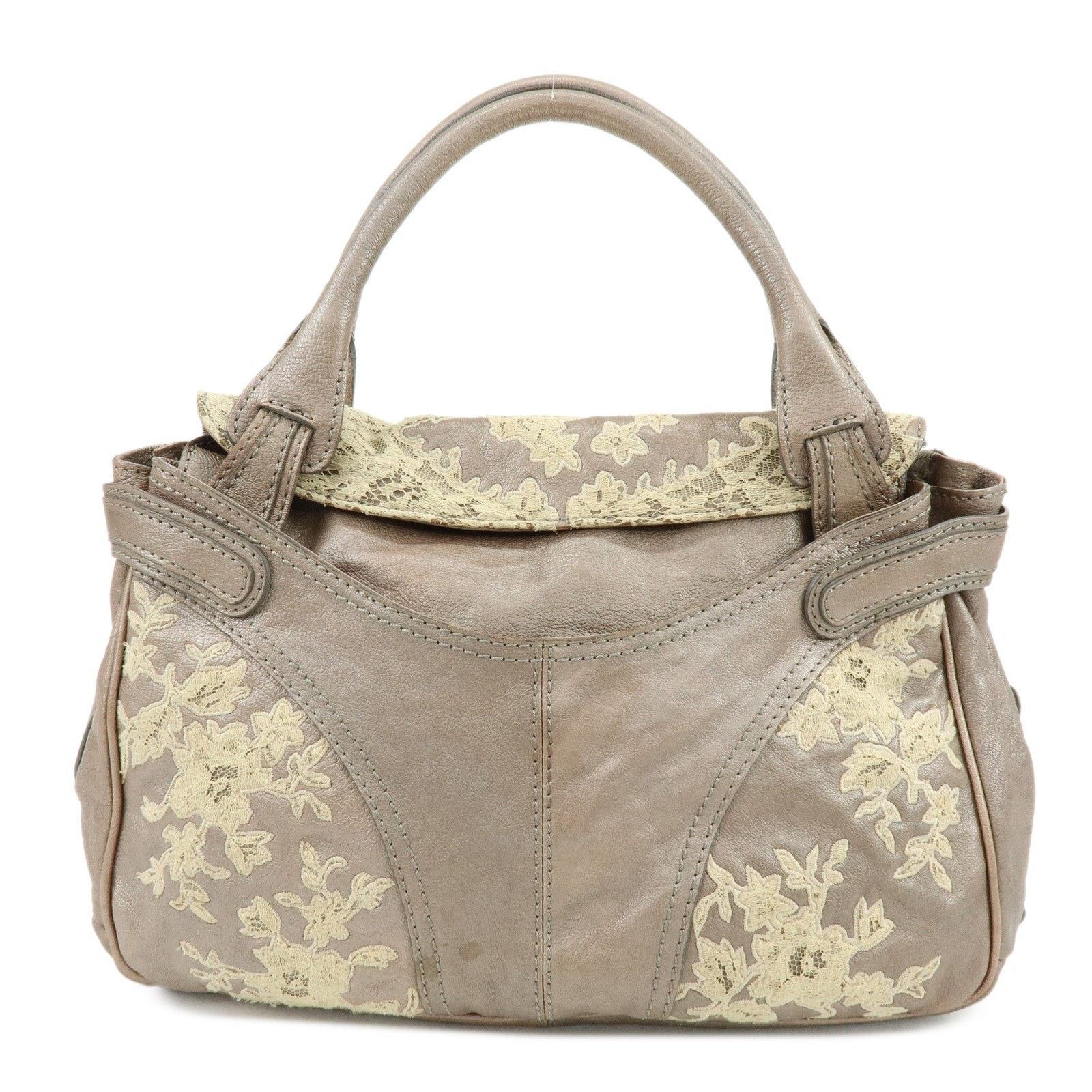 Valentino Valentino Flower Embroidery Calfskin Shoulder Bag Gray Size ONE SIZE - 1 Thumbnail
