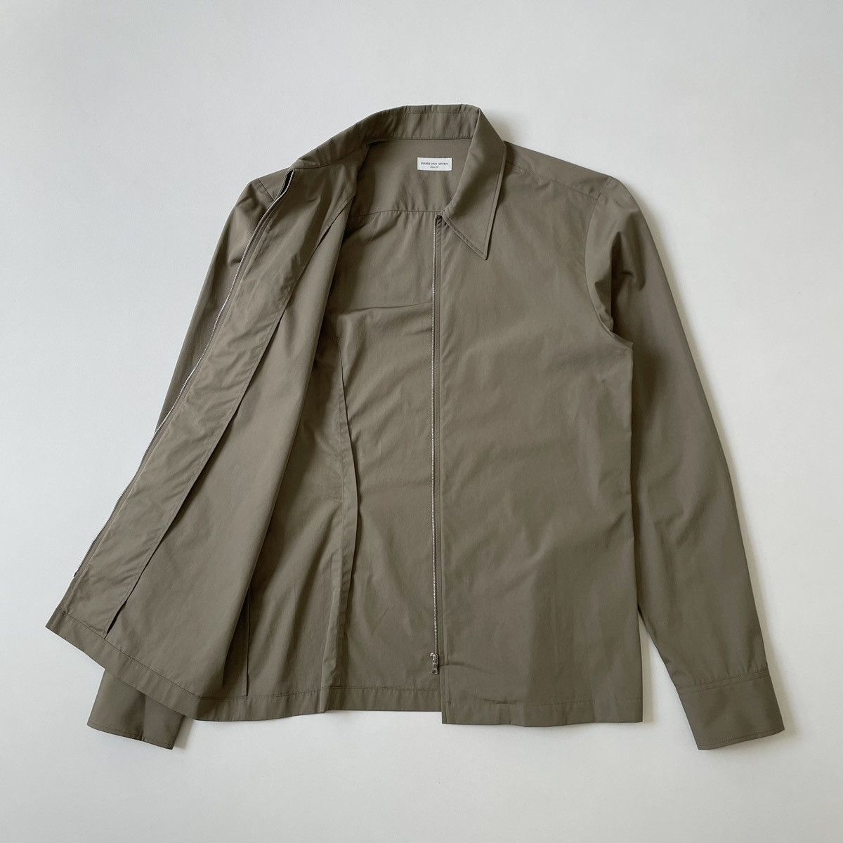 Dries Van Noten Sage Green Cotton ‘Zip Front’ Shirt Size US M / EU 48-50 / 2 - 6 Thumbnail