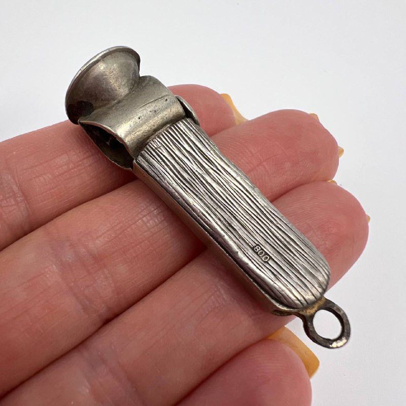 Vintage Vintage 800 Silver Cigar Cutter Pendant Smoking Tool Size ONE SIZE - 1 Thumbnail