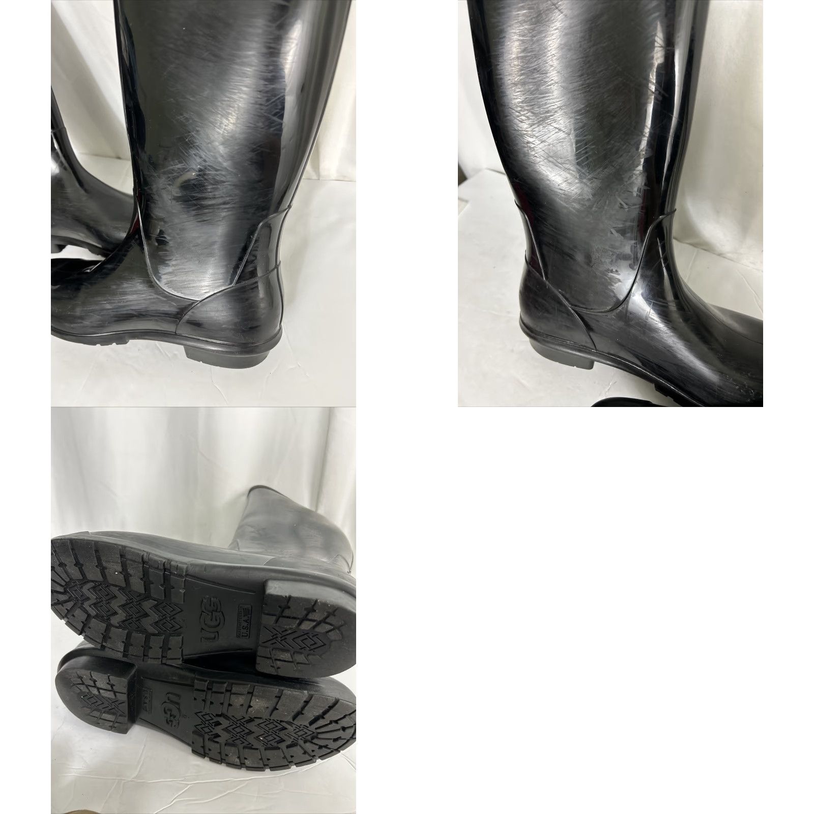 Ugg UGG Women Rain Boots Shaye Black Glossy Finish Waterproof 10 Size Rubber Size US 10 / IT 40 - 10 Thumbnail