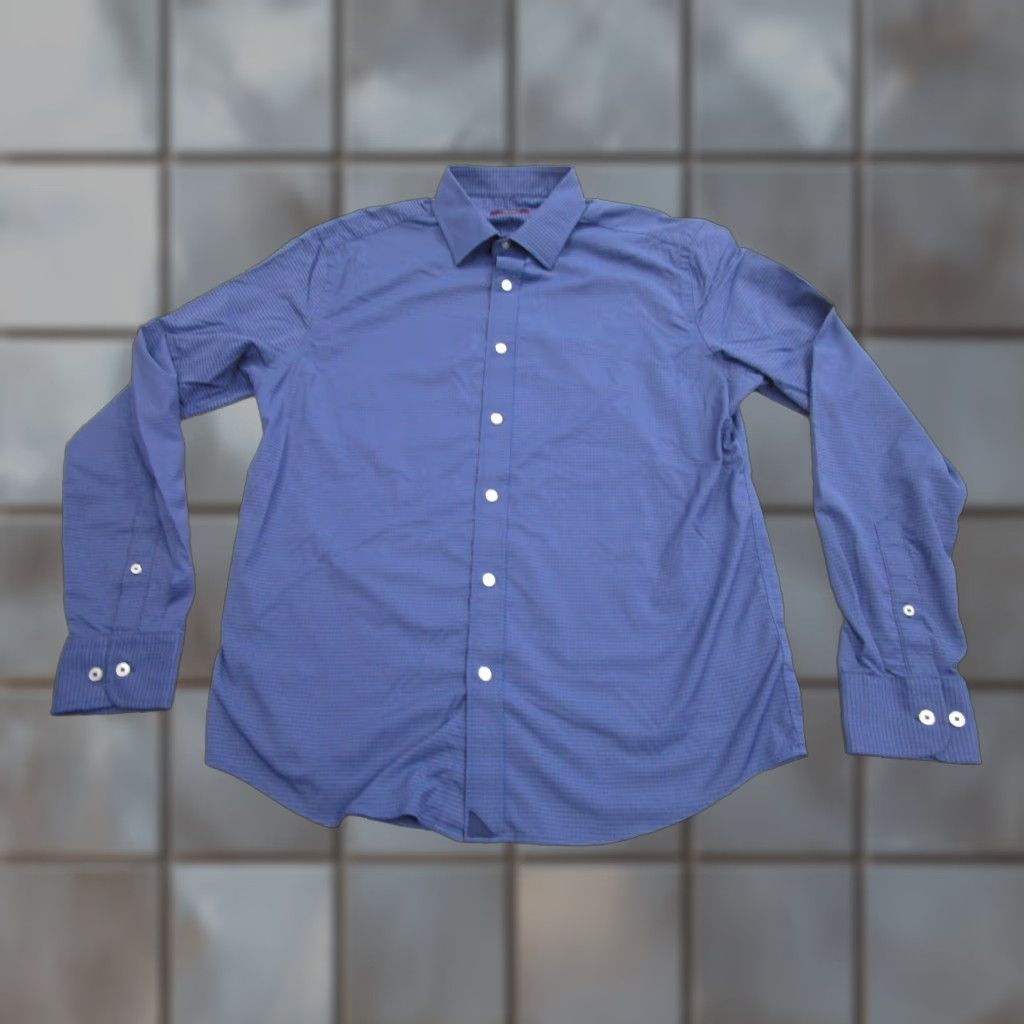 UNTUCKit UNTUCKit Shirt Mens M Blue Check Slim Fit Long Sleeve Button-Up Stretch Size US M / EU 48-50 / 2 - 1 Thumbnail