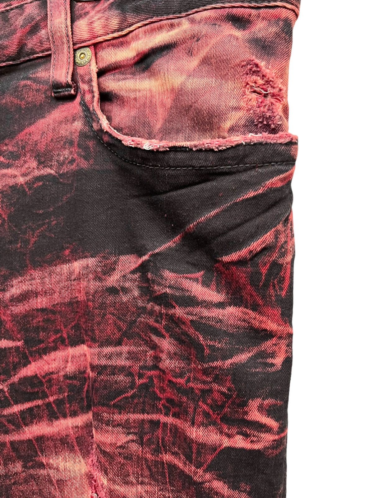 Robins Jeans 42” ROBINS JEANS Red Blood Acid Wash Ripped Stretchy Denim🔥 Size US 42 / EU 58 - 10 Thumbnail