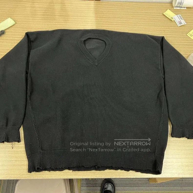 Balenciaga Black Oversized Crewneck Sweater.