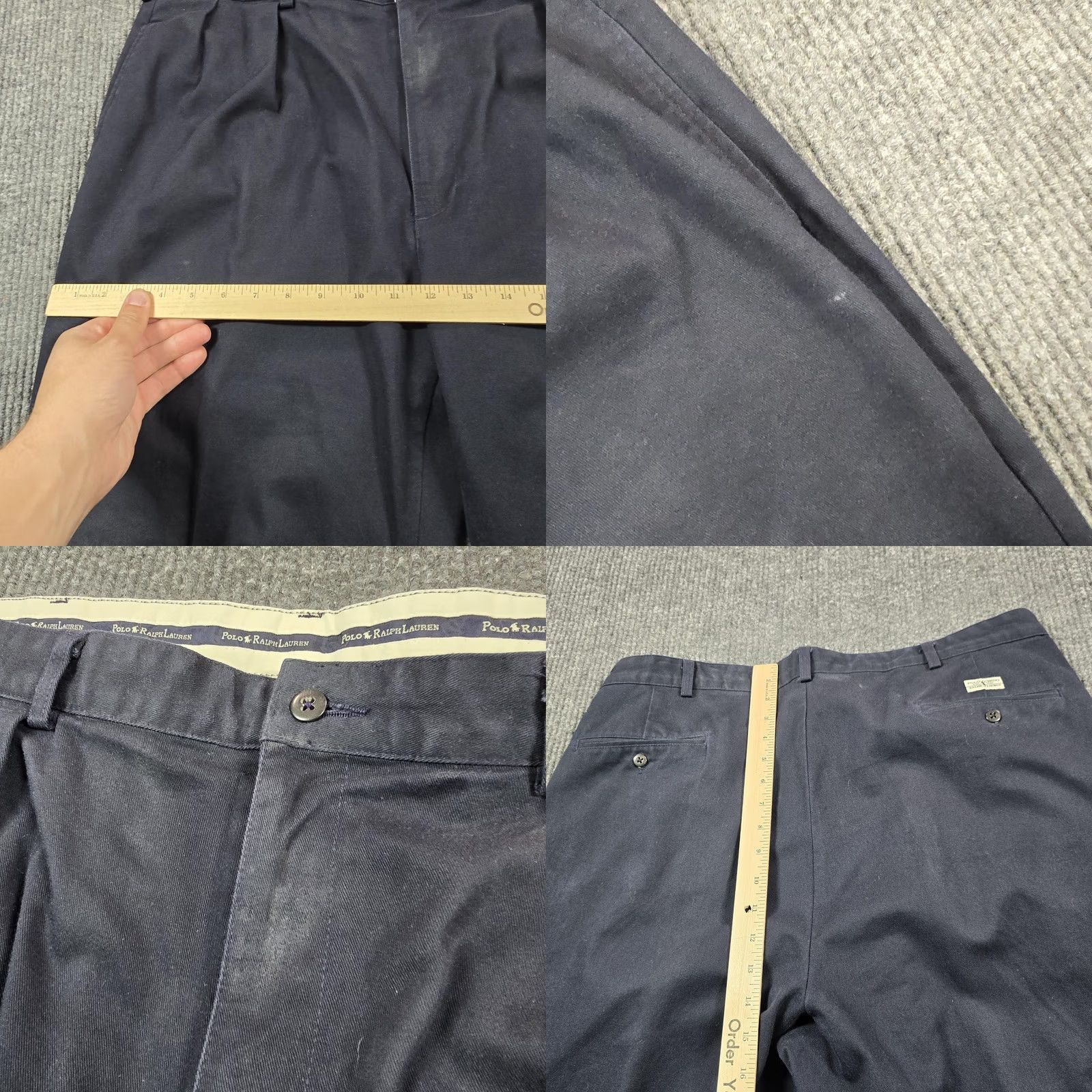 Polo Ralph Lauren Polo Ralph Lauren Pants Mens 37x24 Blue Pleated Classic Fit Chino Made USA Size US L / EU 52-54 / 3 - 9 Thumbnail