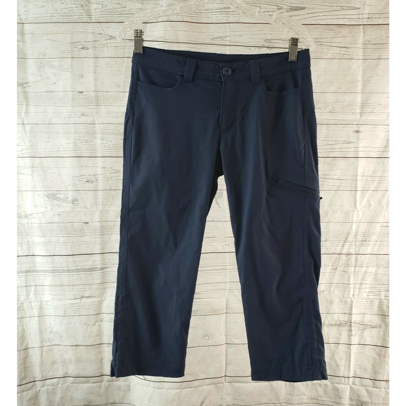 Eddie Bauer Eddie Bauer Womens Cropped Pants Sz 4 Solid Blue Mid Rise Cropped Pants Womens Size 27" / US 4 / IT 40 - 2 Thumbnail