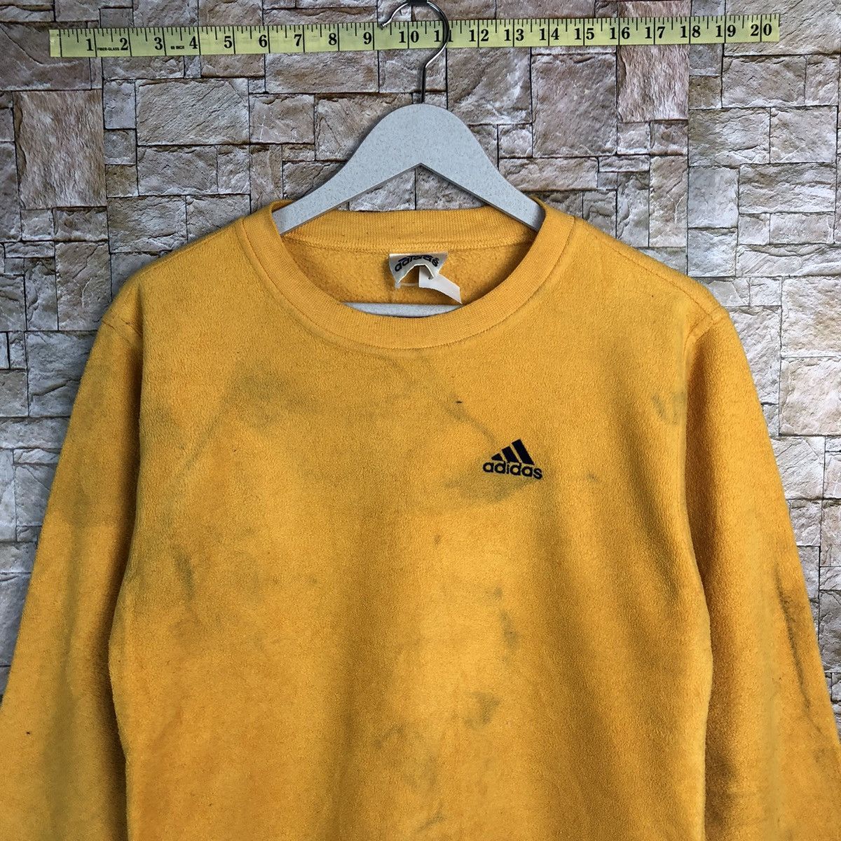 Adidas × Vintage Adidas Yellow dirty Sweatshirt #A254 Size US S / EU 44-46 / 1 - 5 Thumbnail