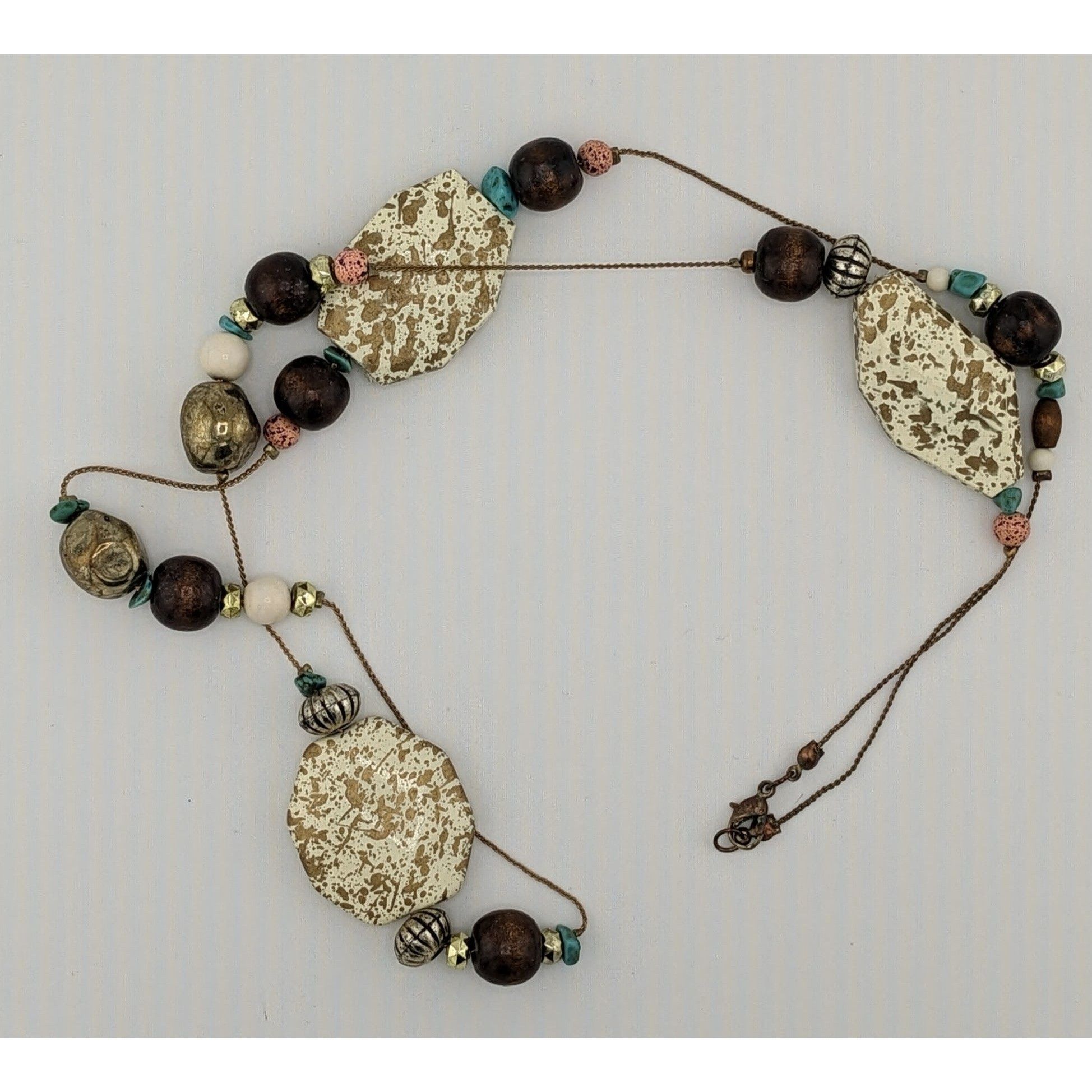 Other Vintage 90s Rustic Southwestern Beaded Station Necklace Size ONE SIZE - 4 Thumbnail