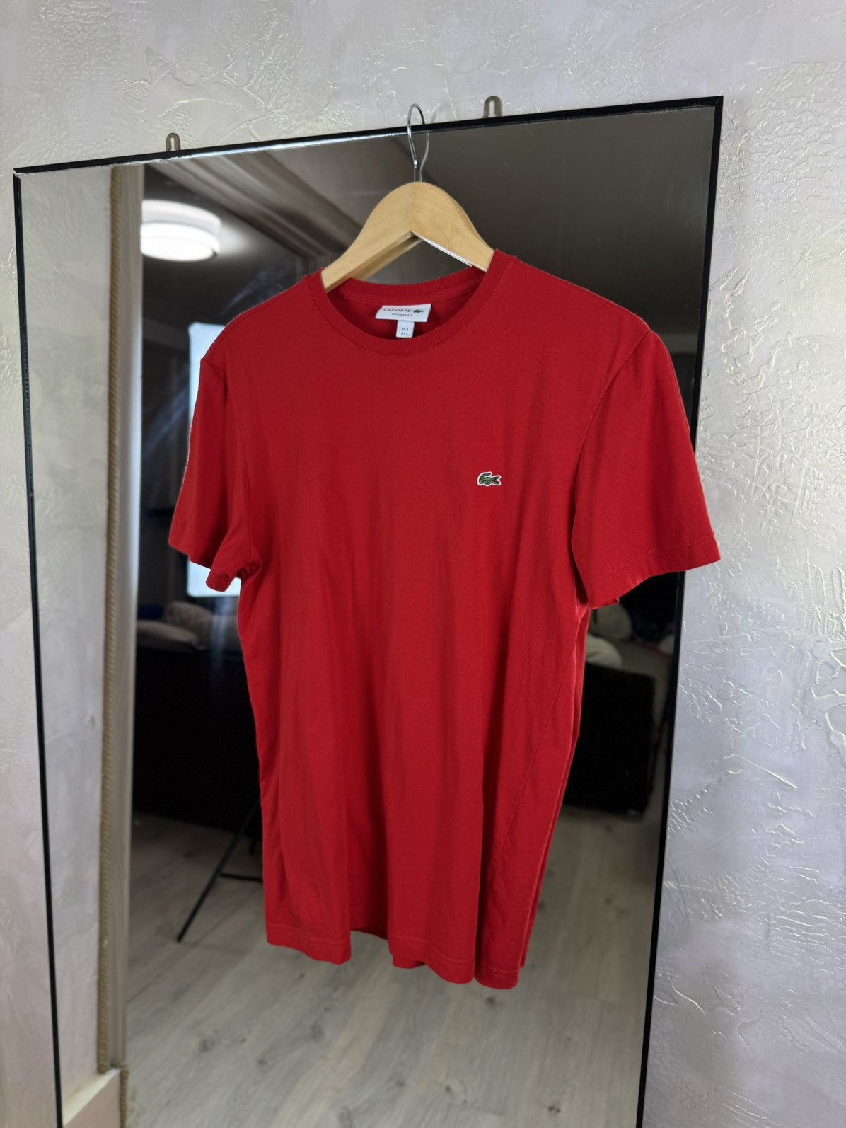 Lacoste Lacoste Red Pima Cotton Regular Fit T-Shirt Size US S / EU 44-46 / 1 - 1 Thumbnail